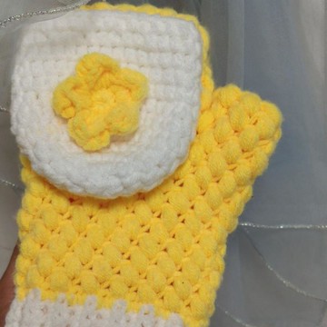 材料包🍋diy自制手工編織花朵鉤針製作成品針織鉤織毛線手套 手作手套 冬季保暖交換禮物毛線編織鉤針