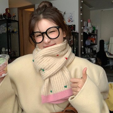 🔥2件9折🍊臺北出貨🍊可開發票韓國訂單羊毛混紡新款毛線圍巾女秋冬韓版百搭學生加厚保暖護頸圍