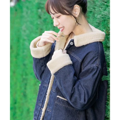 1349【S】GAP 柔らか モコモコ レディースGジャン 綿 ファー 美品