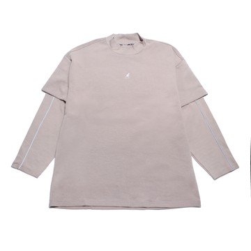 KANGOL 長袖 卡其 立體LOGO 假兩件 大學T 中性 6255100130