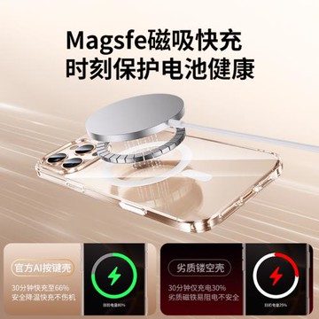 【官方靈動按鍵】適用蘋果16promax手機殼新款透明磁吸iphone16pro保護套plus超薄防摔全包pm帶AI觸控拍照欽