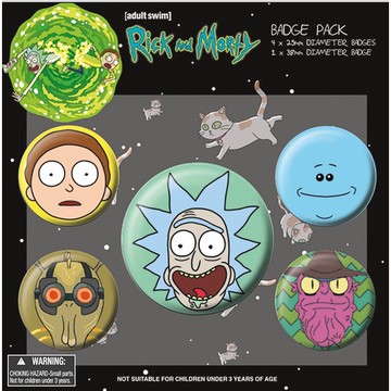 【瑞克和莫蒂】Rick and Morty - (Heads) – 英國進口徽章組