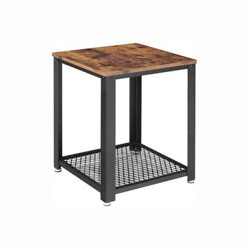 hoi! VASAGLE 工業風方型邊桌-鐵銹棕 LET41X