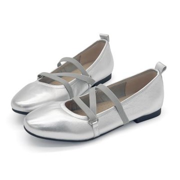 Robinlo 真皮芭蕾交叉綁帶瑪莉珍鞋通勤鞋圓頭平底娃娃鞋 PHIL 星語銀河