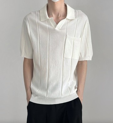 極簡老錢風 針織慵懶短袖T恤