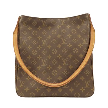 【二手名牌BRAND OFF】LOUIS VUITTON LV 路易威登【再降價】棕色 原花 PVC塗層帆布 Looping 單肩包 M41145