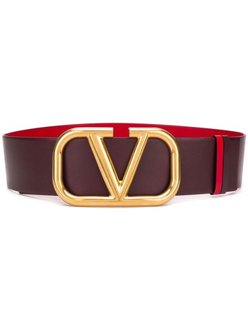 Valentino Garavani - VLOGO reversible belt - women - Calf Leather/Calf Leather - 80 - Purple