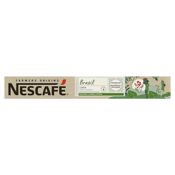 NESCAFE 雀巢咖啡 瑞士 FARMERS ORIGINS 精品農夫咖啡 Brazil lungo 巴西市場 Nespresso 咖啡膠囊  10顆  5g  1盒