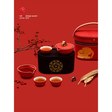 故宮小巨蛋富貴吉象便攜旅行功夫茶具整套快客杯簡約功夫茶具禮品