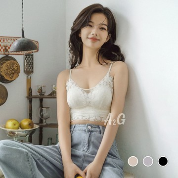 A2G®【眺望花路】固定杯•韓版細肩帶蕾絲小可愛︙A-E罩杯︙3001
