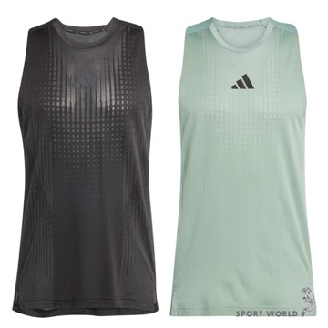 Adidas 無袖背心 男裝 排汗 涼感 黑/綠【運動世界】JI8198/JI8201