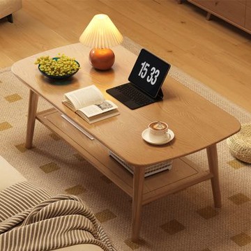 HappyLife 實木雙層茶几 100公分 Y12435