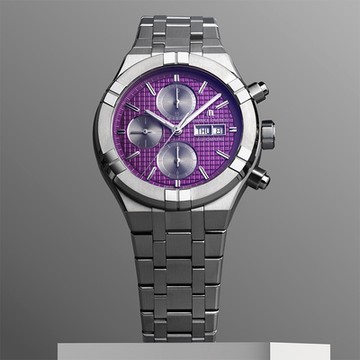Maurice Lacroix 艾美錶 AIKON 鈦金屬計時機械錶 1212購物節 送禮推薦-紫色/44mm AI6038-TT032-430-1
