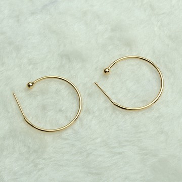 宏雲Hongyun-tl- （10pcs/份）- 14k包金圓弧形帶針耳圈 diy手工飾品 金色球形簡約百搭耳飾配件