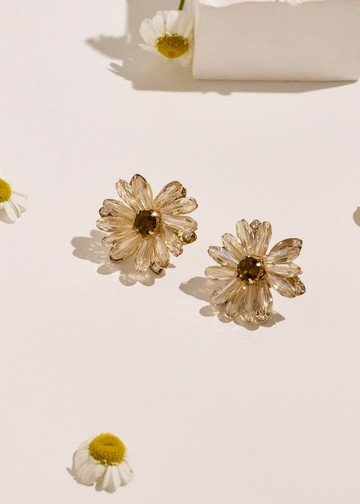 復古情懷花朵．銀針耳環