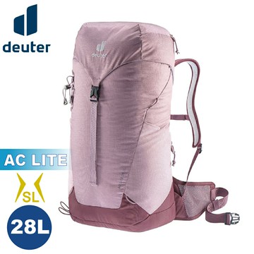 【Deuter 德國 28SL AC LITE 網架直立式透氣背包《粉紫》】3420921/戶外休閒包/健行登山包
