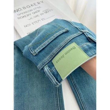 (免運)窄版直筒牛仔褲女2025年春季新款復古百搭顯瘦高腰闊腿褲煙管長褲