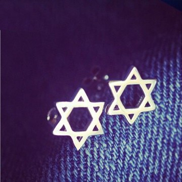 925純銀耳環耳飾-鏤空六芒星星造型七夕情人節禮物女飾品73gk171【獨家進口】【米蘭精品】