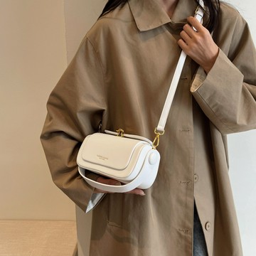 AFAMIC 艾法 F05 韓版潮流質感百搭多層次收納手提包/斜背包/波士頓包/馬鞍包  白色  20 x 10 x 11cm