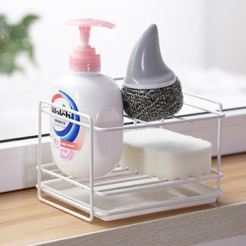 Homely Zakka 日式簡約工藝鐵製水槽瀝水置物架_(兩色任選) - 白色