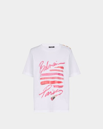 BALMAIN Lipstick 印花 T-shirt - L