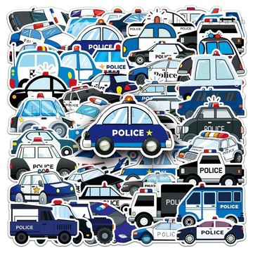 🚚【臺灣出貨】100張警車卡通交通工具創意個性潮流塗鴉手機殼行李箱水杯diy貼紙