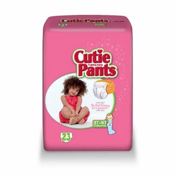 Female Toddler Training Pants Cutie Pants Pull On with Refastenable Tabs 3T to 4T Disposable Heavy A Pink Princess 23 Bags by First Quality