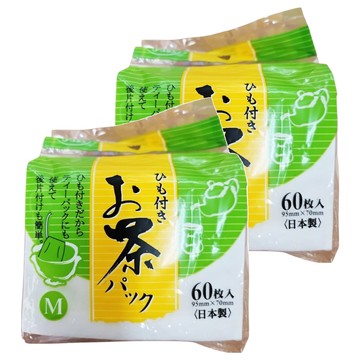 日本製沖泡濾袋 寬底設計 附棉繩 一次性使用  白色  2包  60入
