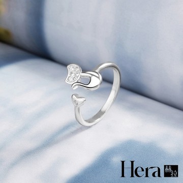 【HERA赫拉】鑲鑽可愛萌貓開口戒指