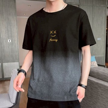 【自己人】短袖上衣 短袖T恤男 男生衣服男女衣著 印花T 短袖上衣 大學T 短T男生漸層印花短袖 韓版短T ATT109