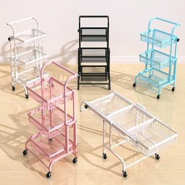 快速出貨/全館免運 小推車 伸展小推車置物架可移動折疊帶輪變形擺攤花架多肉平行展示收納架