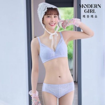 瑪登瑪朵 無鋼圈 低腰寬邊三角內褲 M-XXL(晨曦藍)