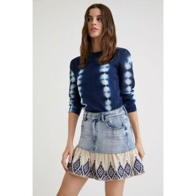 印象のデザイン レア！versus ヴェルサス デニム パッチワーク タイト