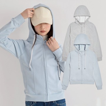 【ERSS】 女裝 連帽外套 外套 女 女生外套 連帽外套 顯瘦 修身 淺藍【K60344】