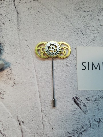 蒸汽朋克胸針金屬齒輪西裝別針一字針