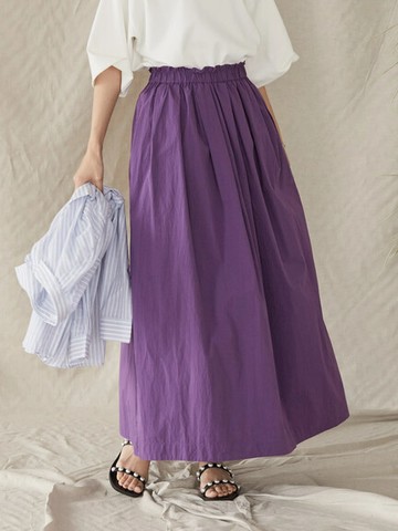 光滑抓褶鬆緊長裙(HA22L0L0600) - AMERICAN HOLIC