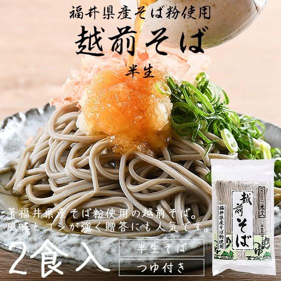 そば 蕎麦 越前そば 2食入り 半生 つゆ付き 福井 お土産 お歳暮 ギフト 贈答