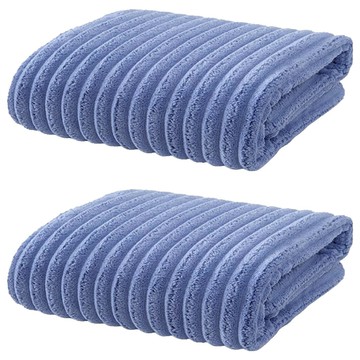 JOYFUL NAPKIN 悅棉 加厚加大親膚雲朵浴巾 高密度珊瑚絨  深海藍  2條