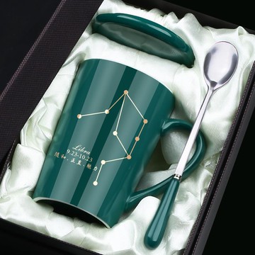 創意馬克杯帶蓋勺喝水杯子個性潮流情侶男女牛奶咖啡杯子女夏陶瓷
