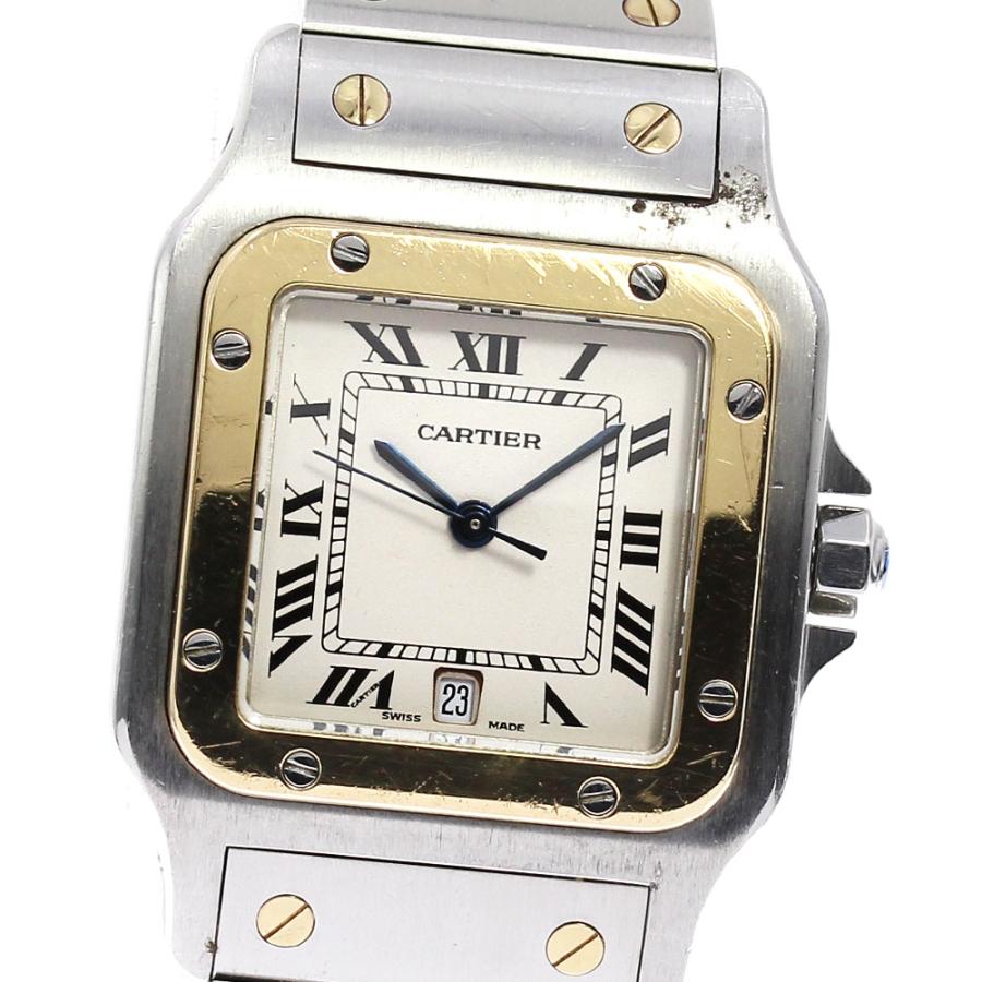 CARTIER サントス ガルベ LM デイト メンズ 腕時計 SS YG