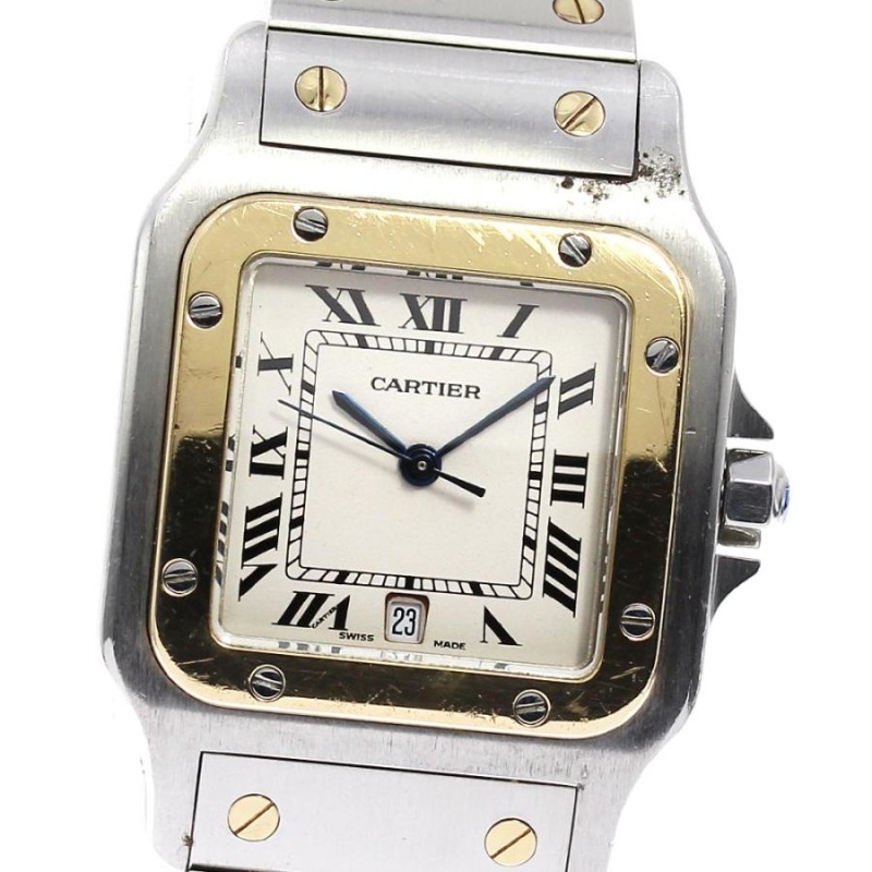 ☆ジャンク 【CARTIER】カルティエ サントスガルベLM デイト W20011C4