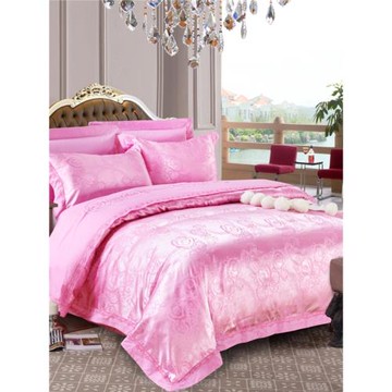 四件套床蓋夾棉貢緞提花豪華大紅婚慶床品套件1.8M床加厚絎縫高級