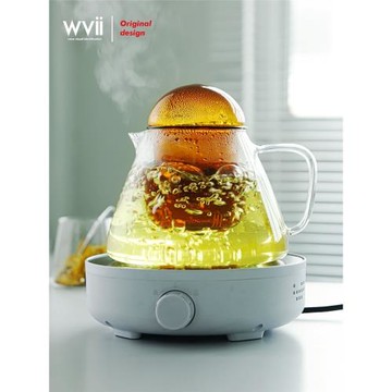 網紅耐高溫全玻璃電陶爐煮花茶壺泡茶壺 家用茶水分離紅茶煮茶器