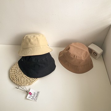 2022春款嬰幼兒純色帽子男寶1歲2歲簡約盆帽女寶漁夫帽護囟門帽子