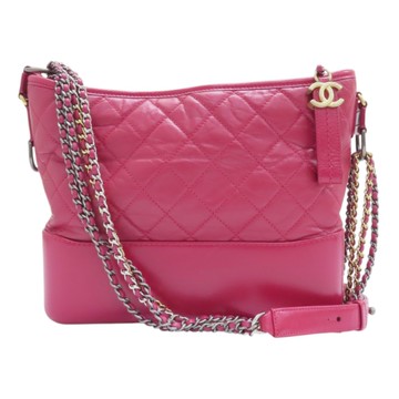 CHANEL 香奈兒 紅色 菱格紋 皮革 鍊帶 Gabrielle 流浪包 肩背包 無卡 【二手名牌BRAND OFF】