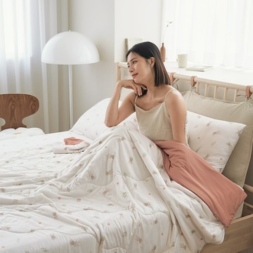 涼感勁涼冰紗5尺雙人床包枕套+竹纖維冰沙涼被(雙人180x200cm)四件組多款任選小日常寢居