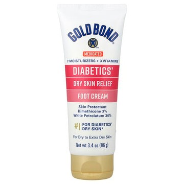 Gold Bond, 專用級，糖代謝病患者足部乾性皮膚舒緩霜，適用於乾性至特乾性皮膚，3.4 盎司（96 克）