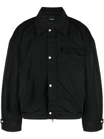 Represent - long-sleeve shirt jacket - men - Nylon/Nylon - L - Black