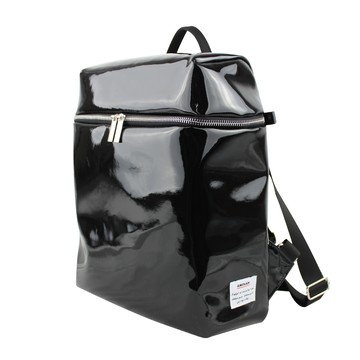 AMINAH-黑色閃亮鏡面後背包