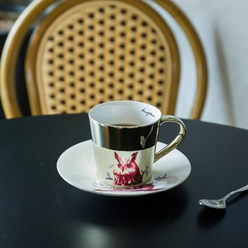 【Luycho】鏡面倒影杯 貓頭鷹_光滑面（340ml）